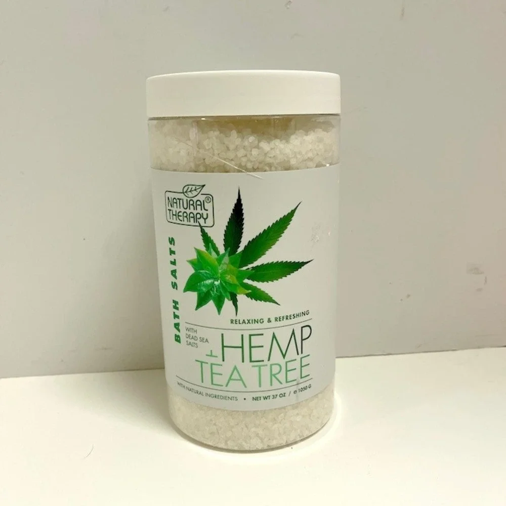 Natural Therapy Hemp Tea‎ Tree Bath Salts NEW 37oz Jar Natural Ingredients
